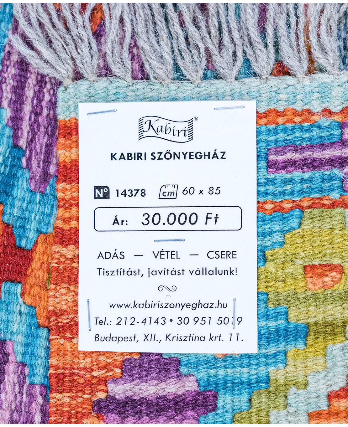 Tradicionális kézi gyapjú kelim - Image 5