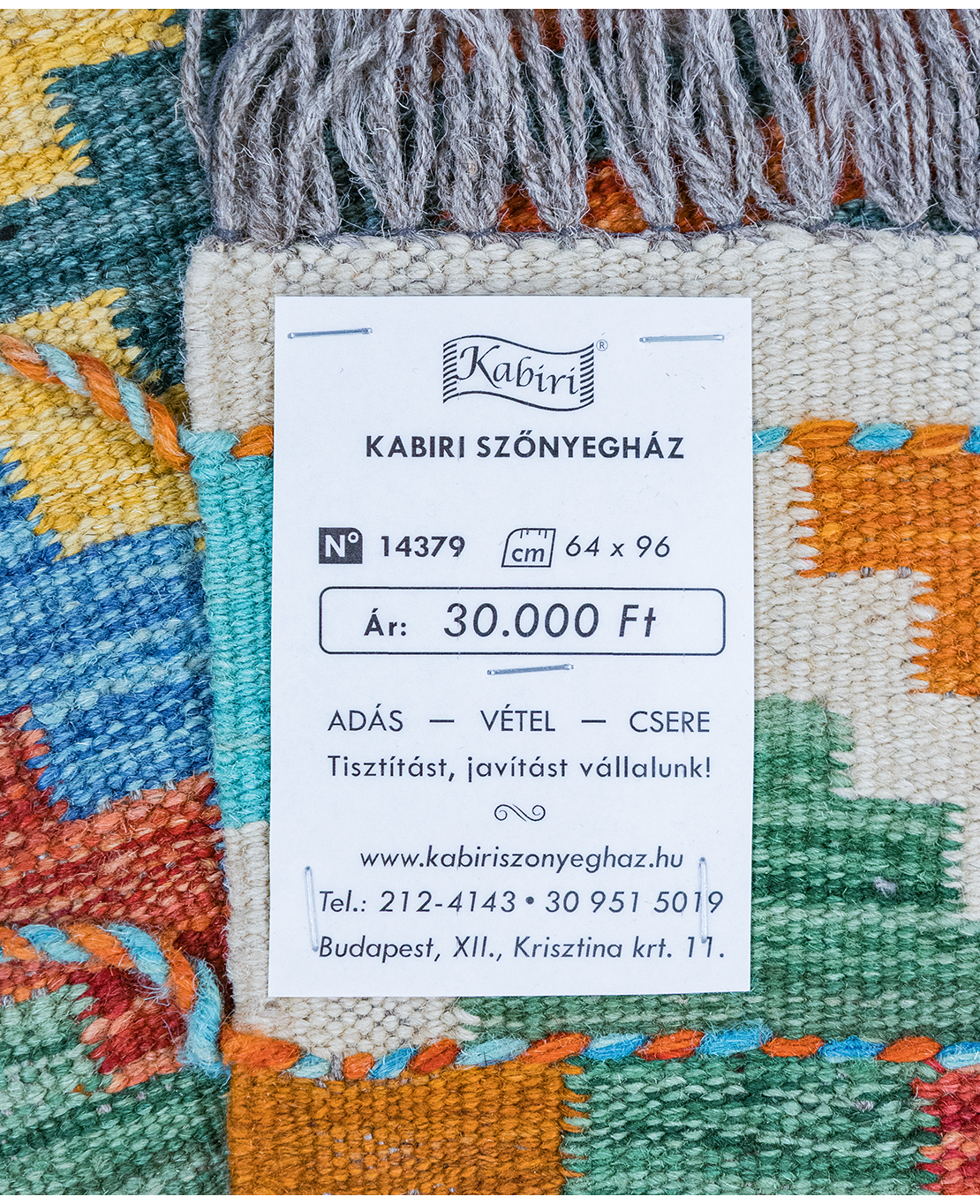 Tradicionális kézi gyapjú kelim - Image 6