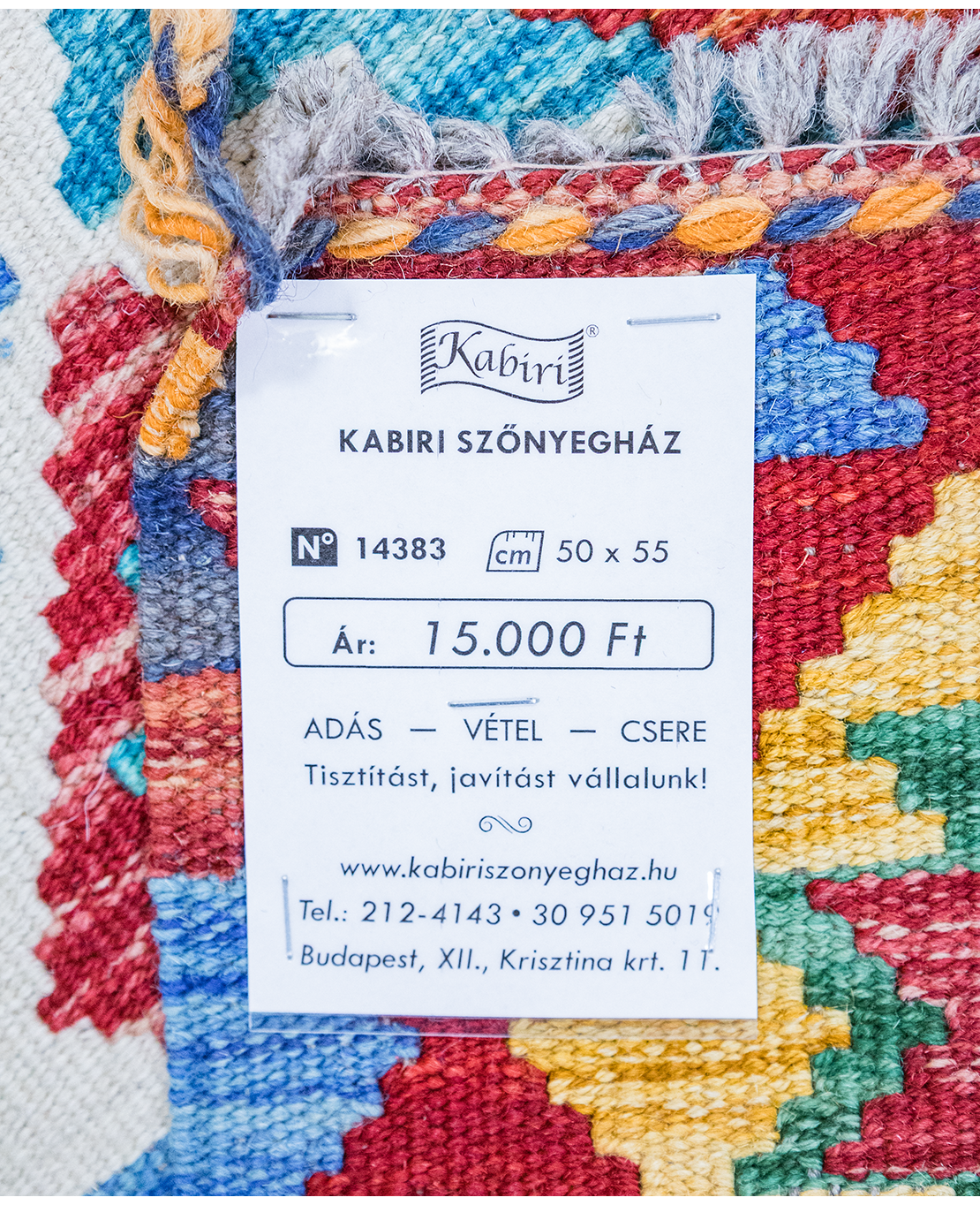 Tradicionális kézi gyapjú kelim - Image 5