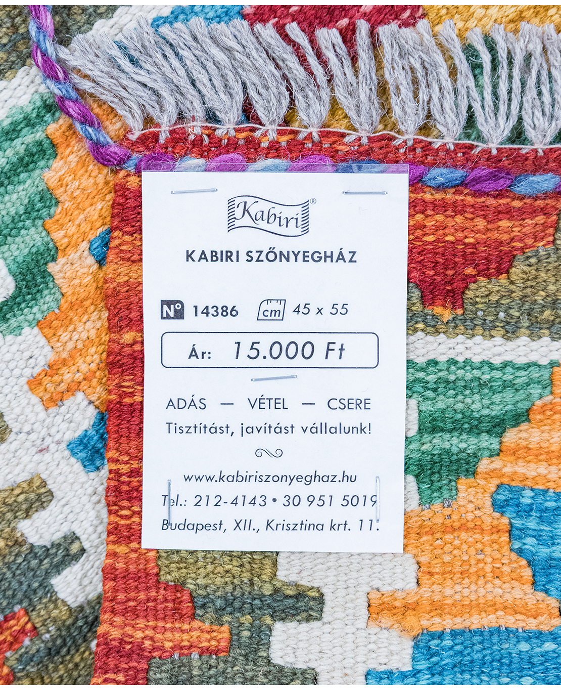 Tradicionális kézi gyapjú kelim - Image 5