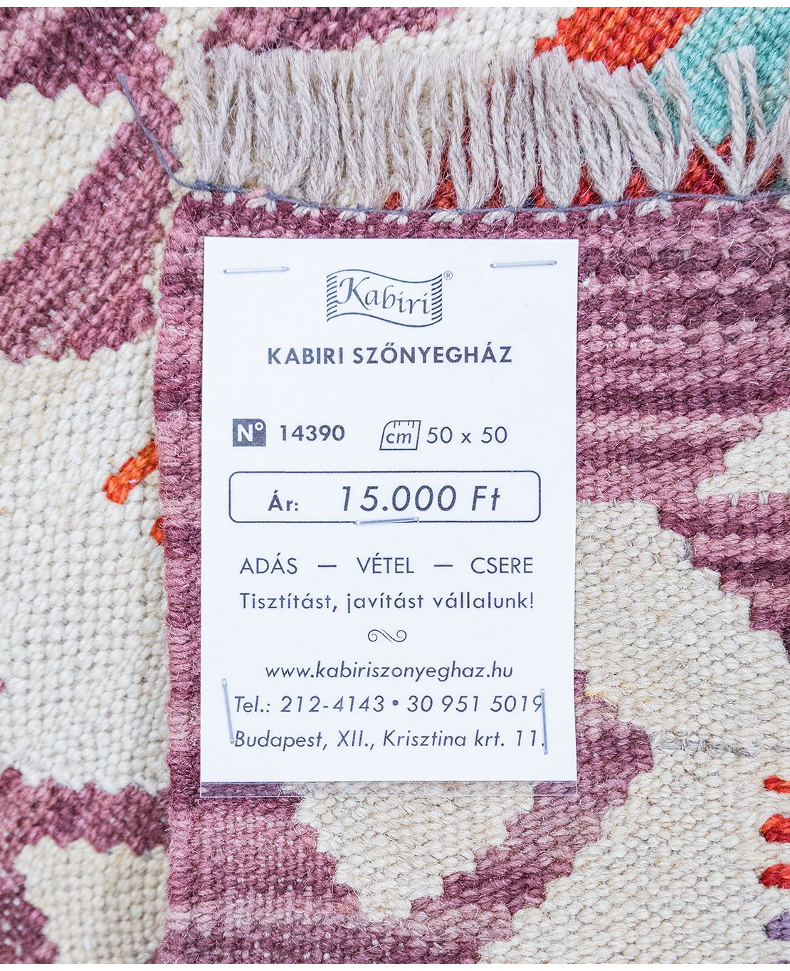 Tradicionális kézi gyapjú kelim - Image 5