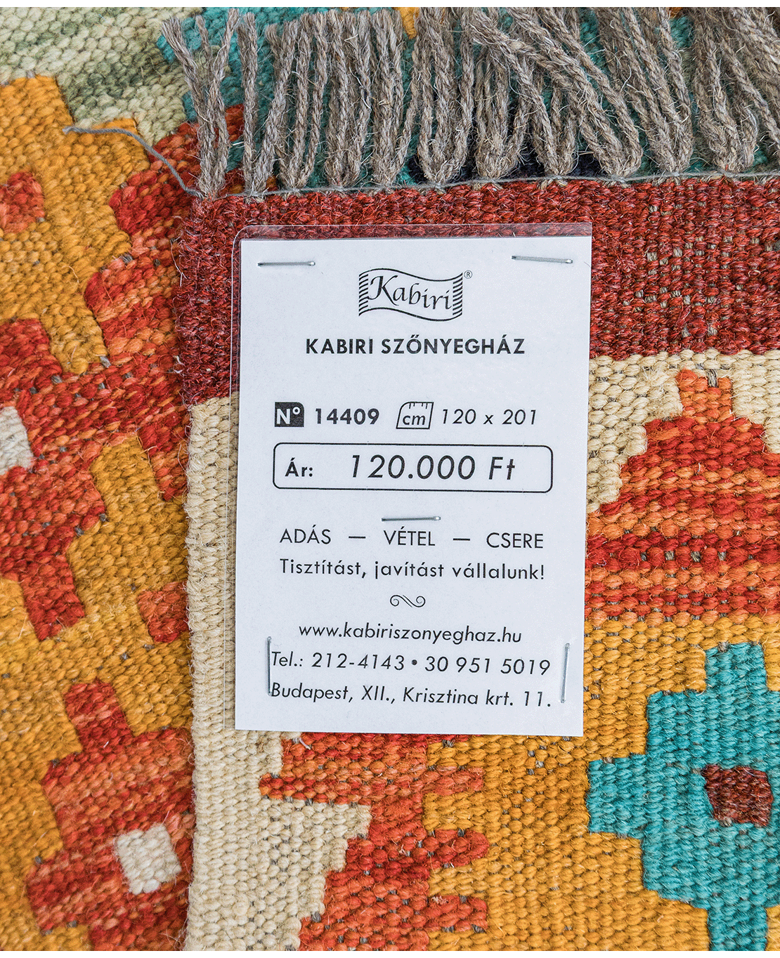 Tradicionális kézi gyapjú kelim - Image 6