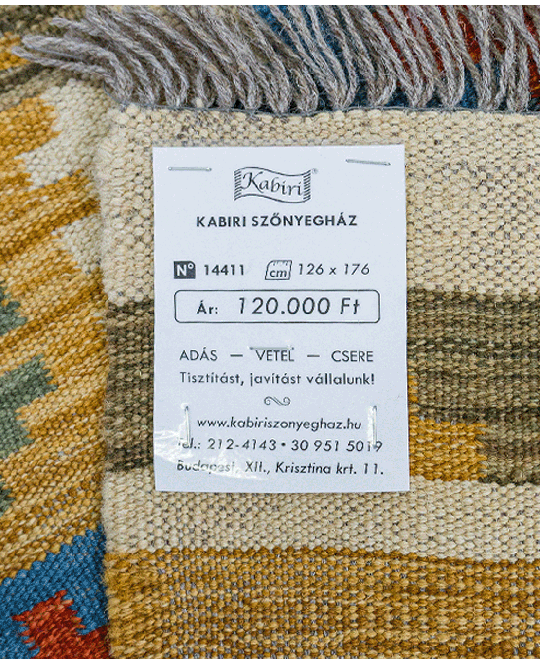 Tradicionális kézi gyapjú kelim - Image 6
