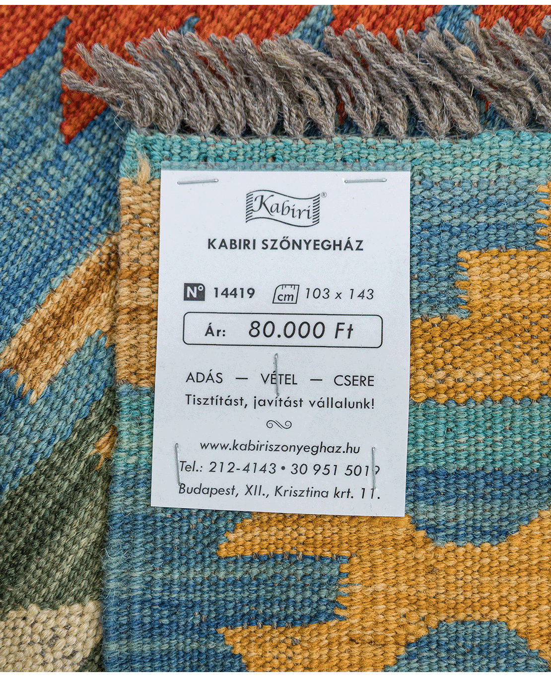 Tradicionális kézi gyapjú kelim - Image 6