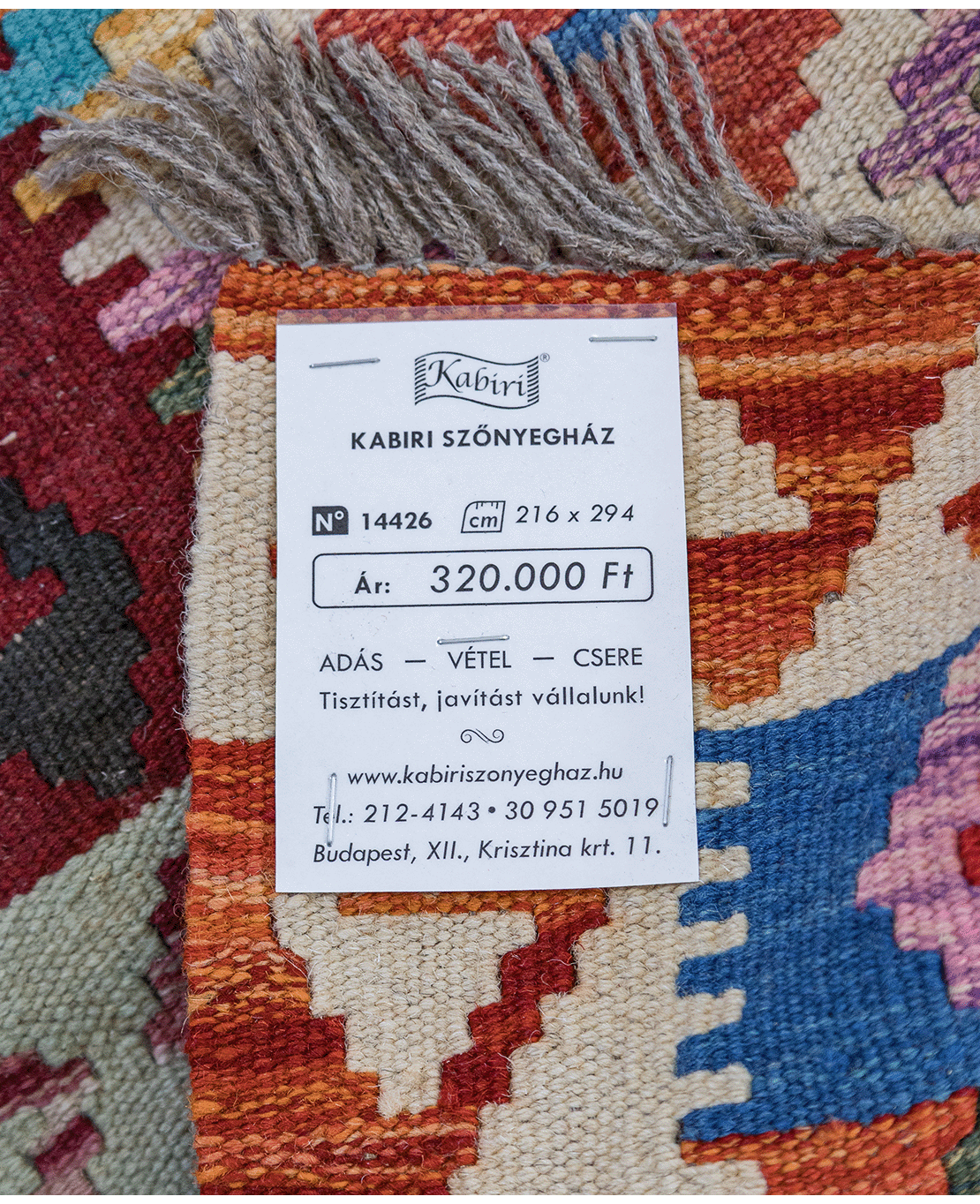 Tradicionális kézi gyapjú kelim - Image 6