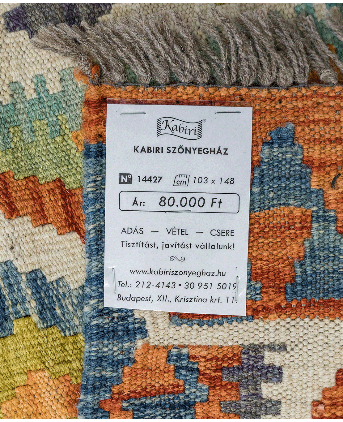 Tradicionális kézi gyapjú kelim - Image 6