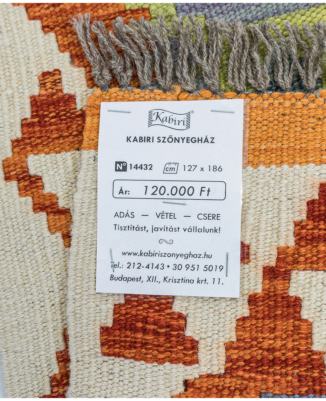 Tradicionális kézi gyapjú kelim - Image 6