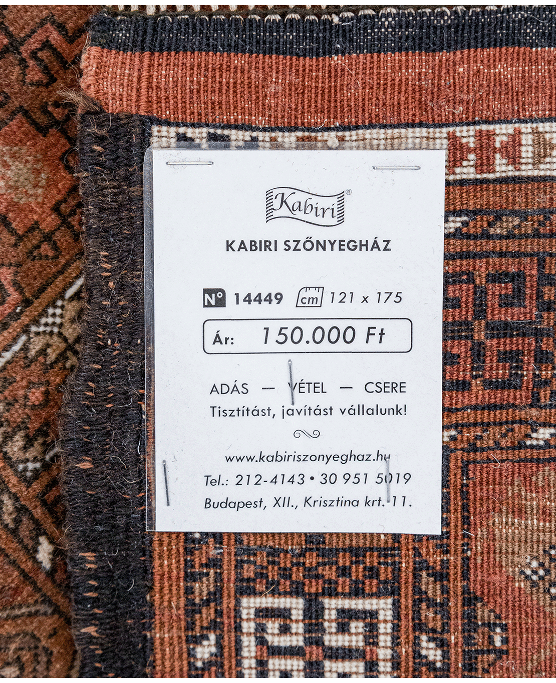 Afgán Parde Engsi kézi gyapjú szőnyeg - Image 6