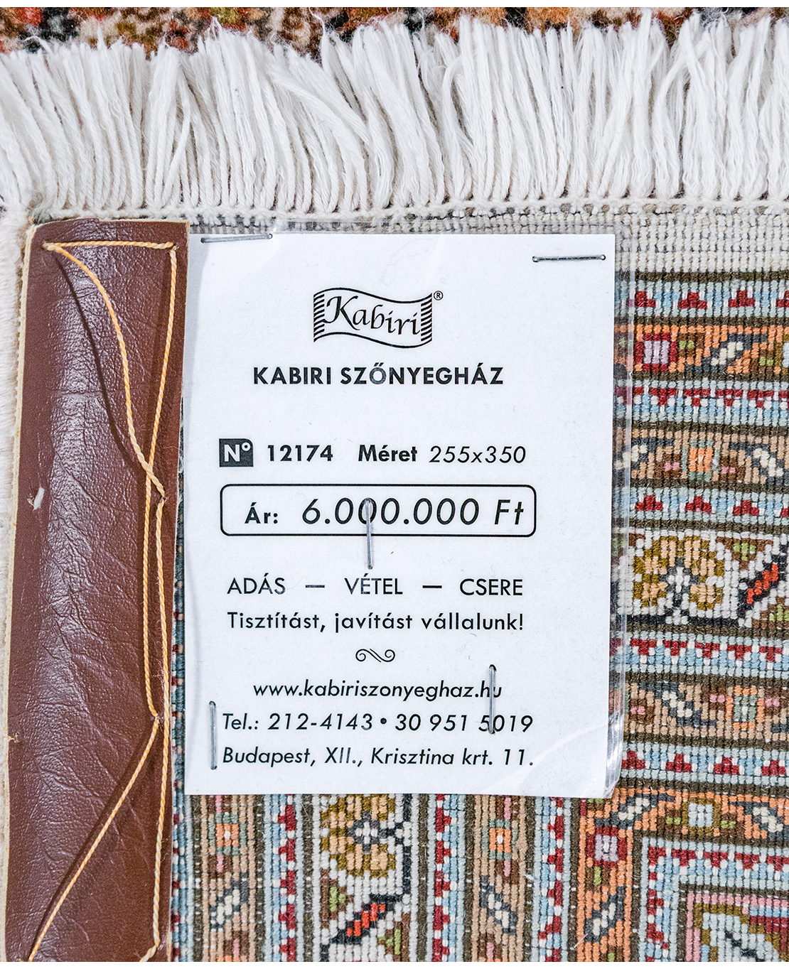 Iráni tebrizi selyem kontúros kézi gyapjú szőnyeg - Image 7