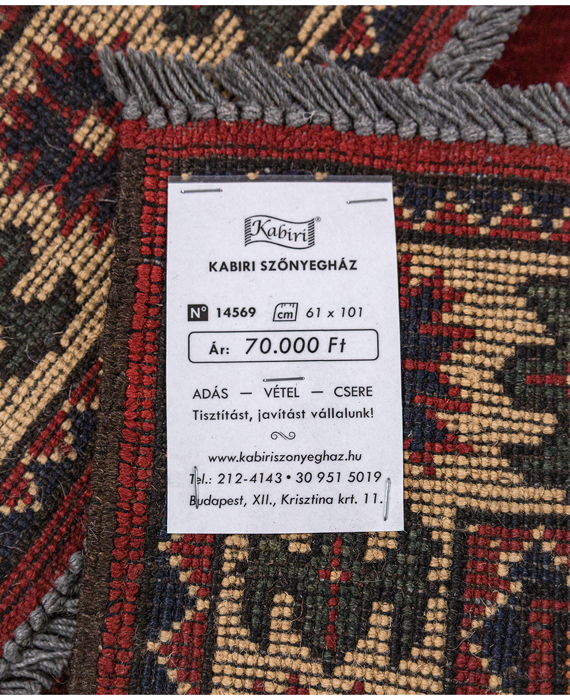 Afgán kargai kézi gyapjú futószőnyeg - Image 6