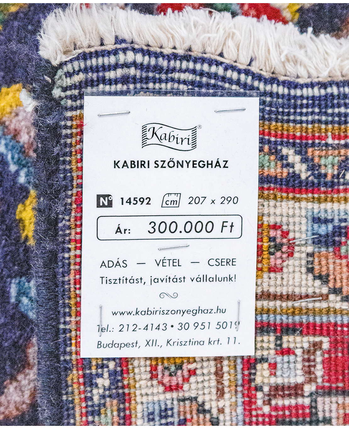 Iráni kirmán kézi gyapjú szőnyeg - Image 6