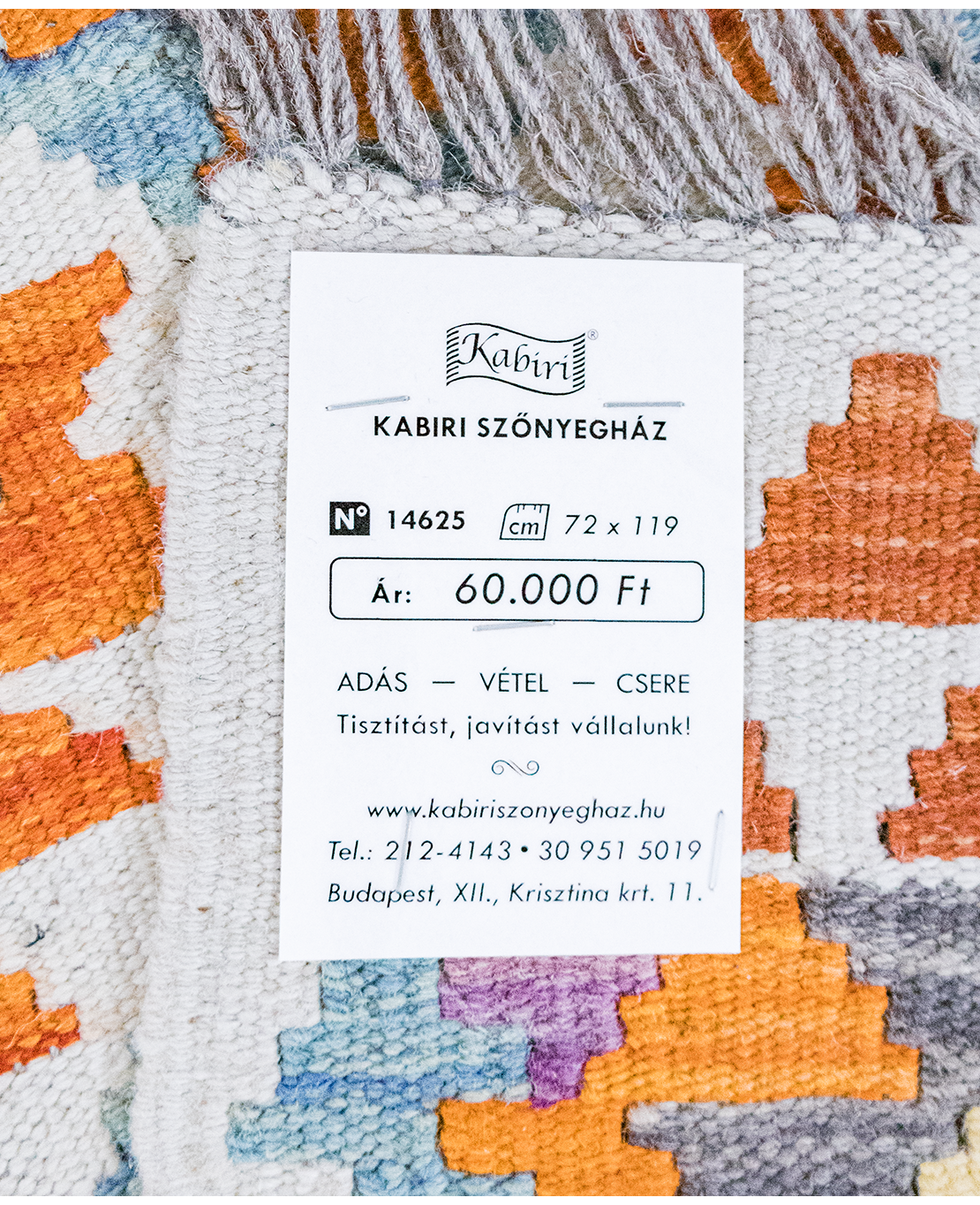 Csobi vintage kézi gyapjú kelim - Image 6