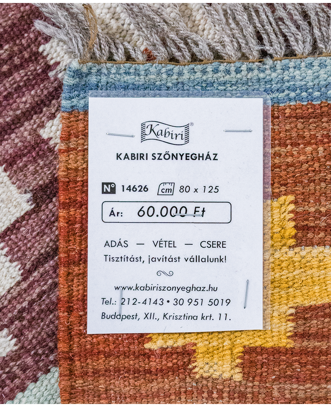 Csobi vintage kézi gyapjú kelim - Image 6