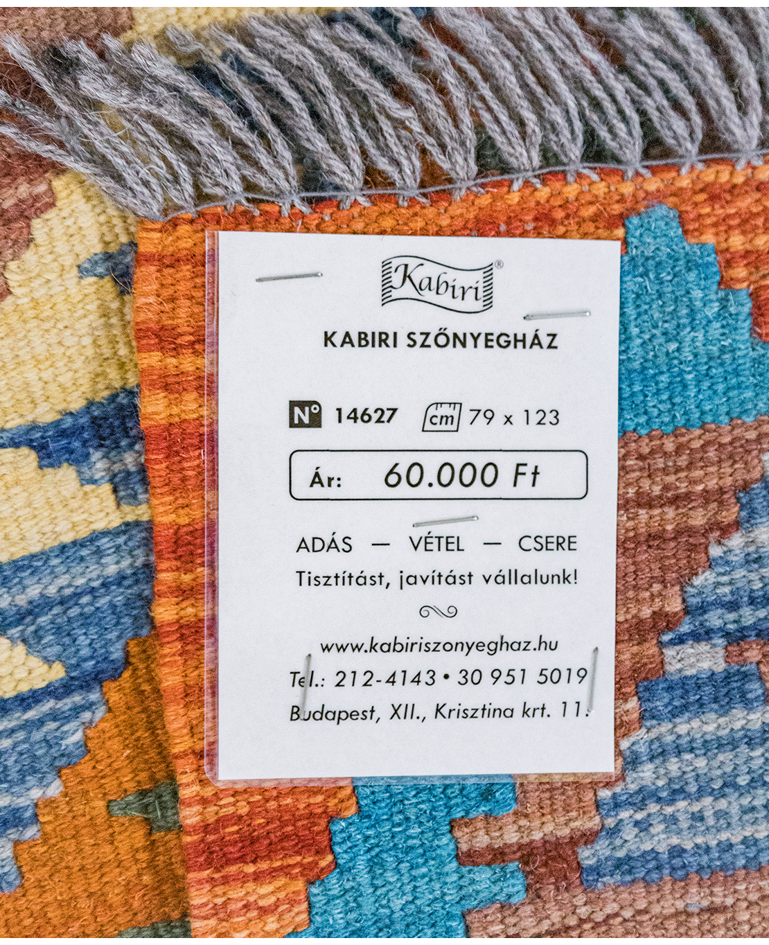 Csobi vintage kézi gyapjú kelim - Image 6