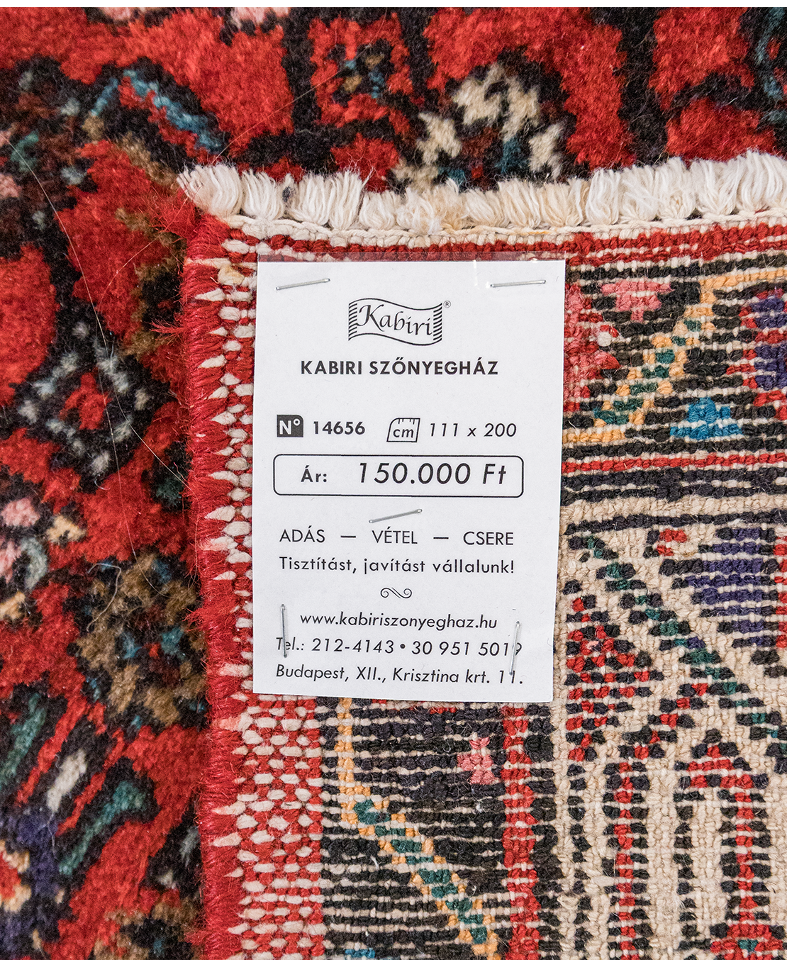 Iráni Hamadan kézi gyapjú szőnyeg - Image 7