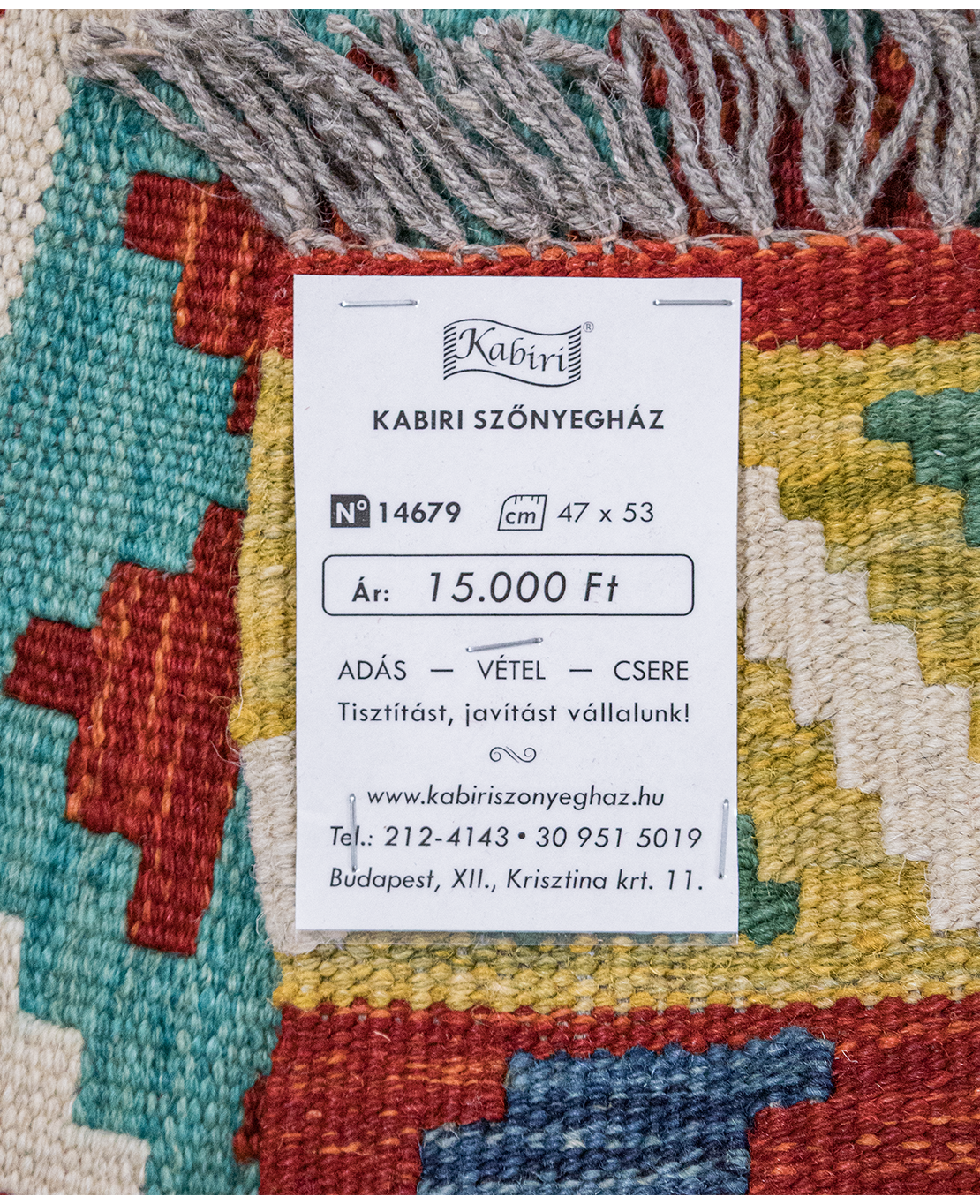 Tradicionális kézi gyapjú kelim - Image 6