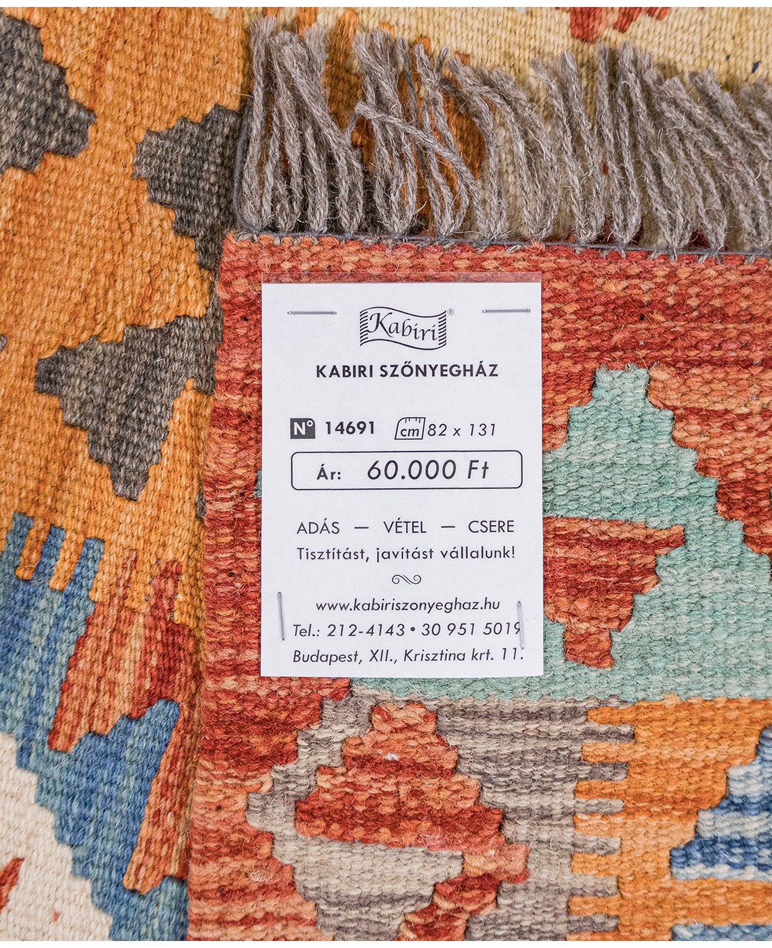 Tradicionális kézi gyapjú kelim - Image 6
