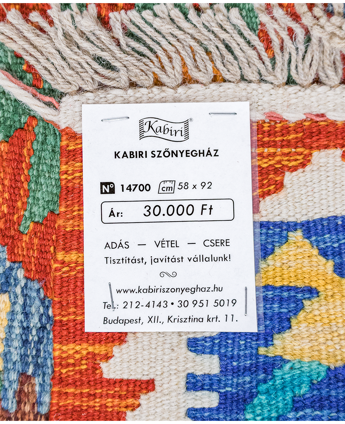 Tradicionális kézi gyapjú kelim - Image 5