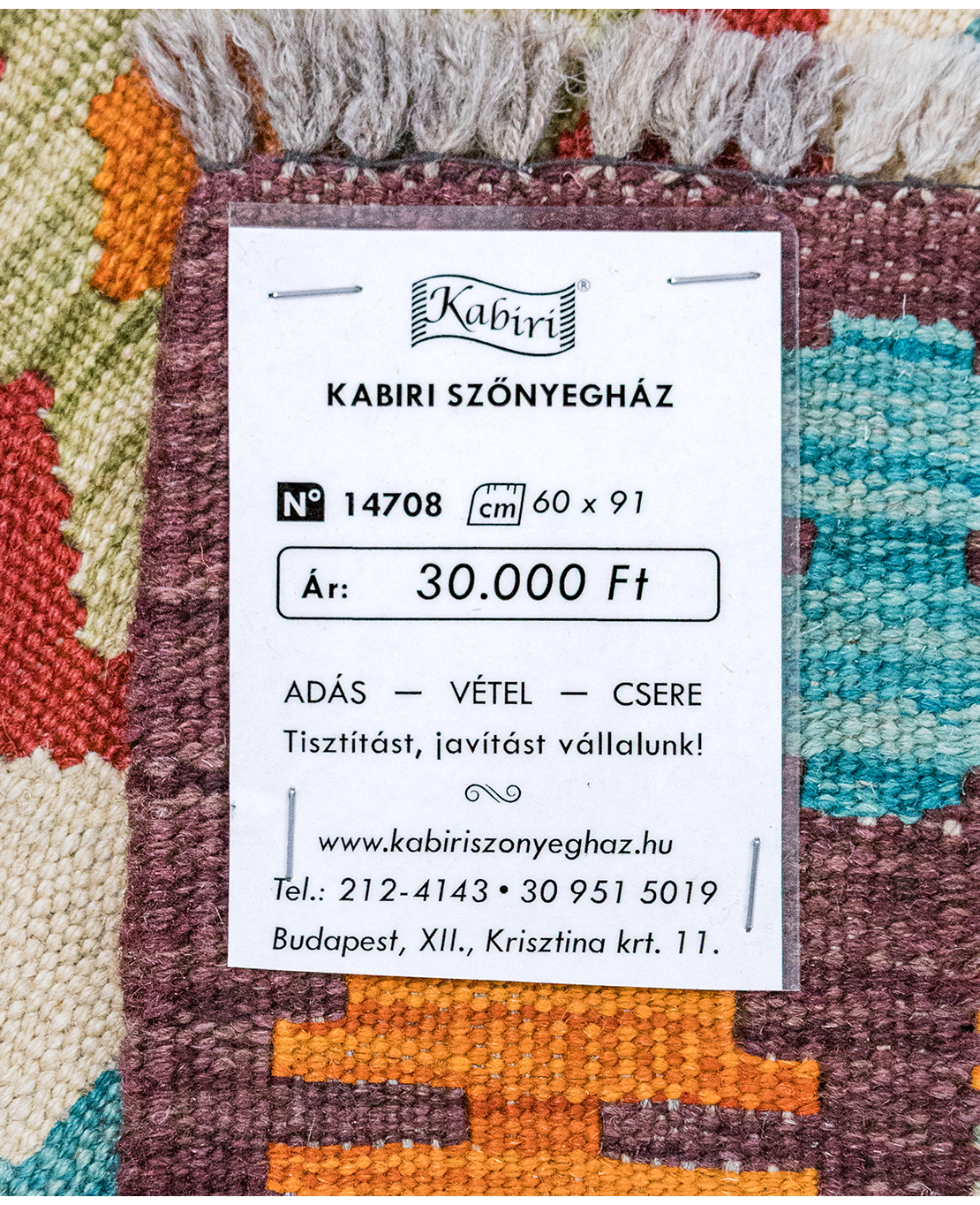 Tradicionális kézi gyapjú kelim - Image 5