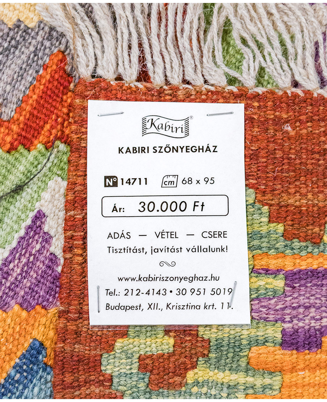Tradicionális kézi gyapjú kelim - Image 5