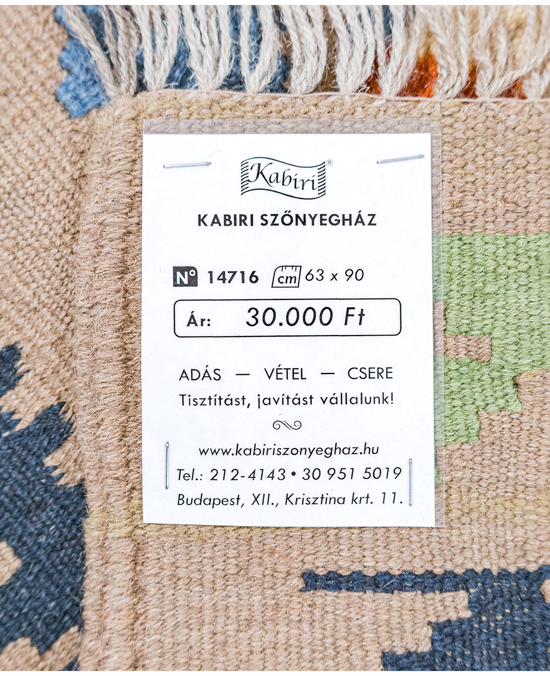 Tradicionális kézi gyapjú kelim - Image 5
