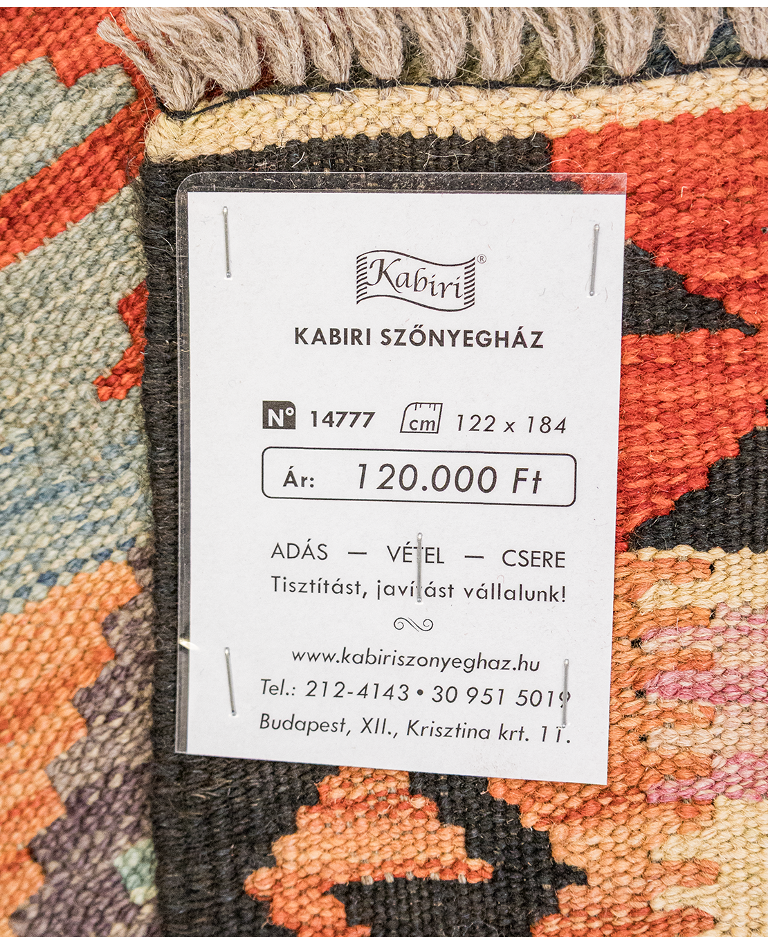 Tradicionális kézi gyapjú kelim - Image 5