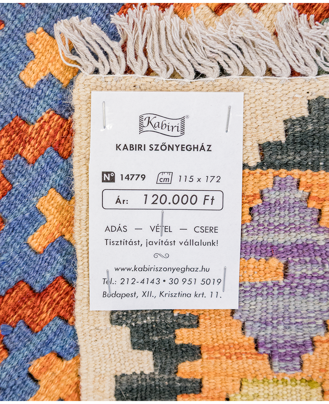 Tradicionális kézi gyapjú kelim - Image 5