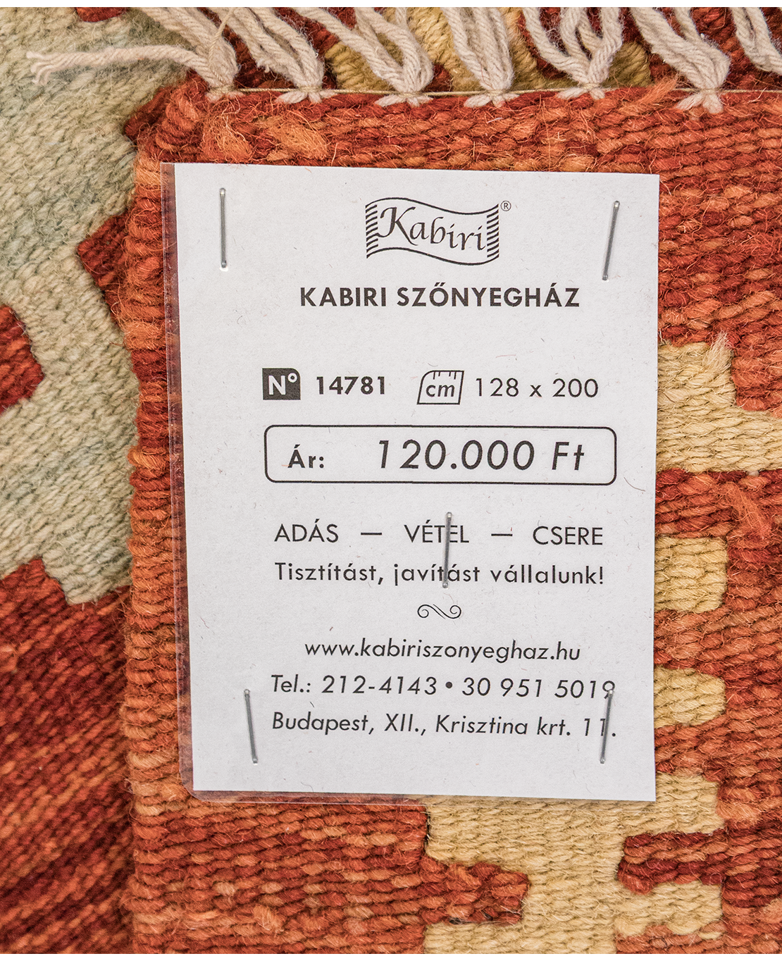 Tradicionális kézi gyapjú kelim - Image 5