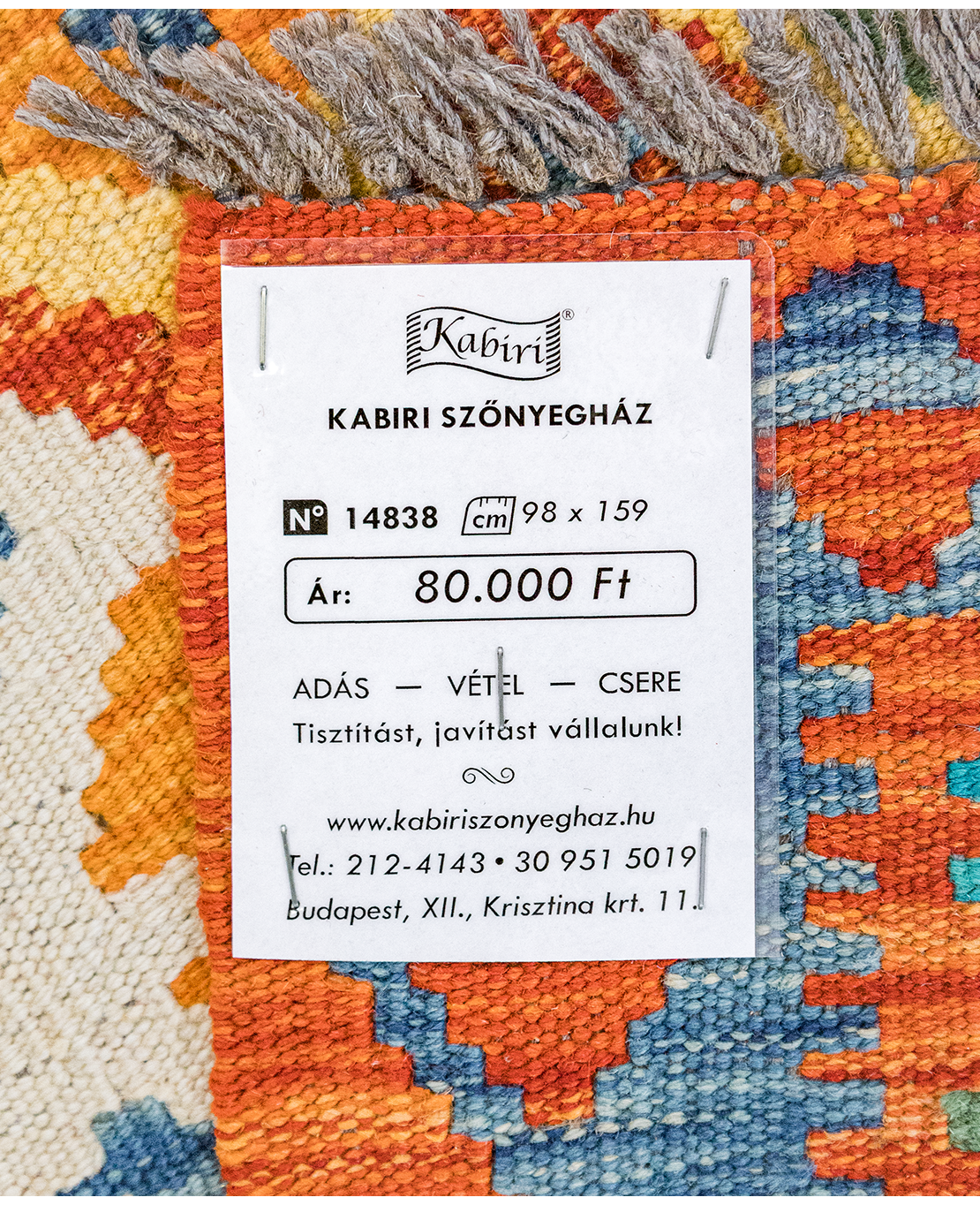 Tradicionális kézi gyapjú kelim - Image 4