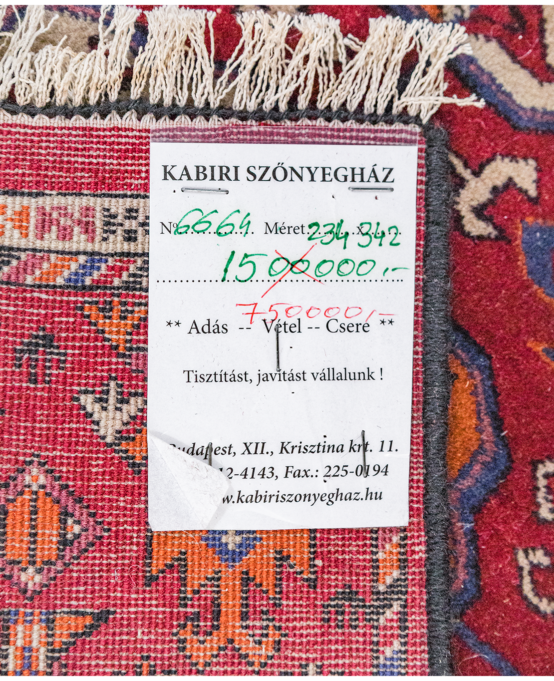 Türkmén bochara kézi gyapjú szőnyeg - Image 6