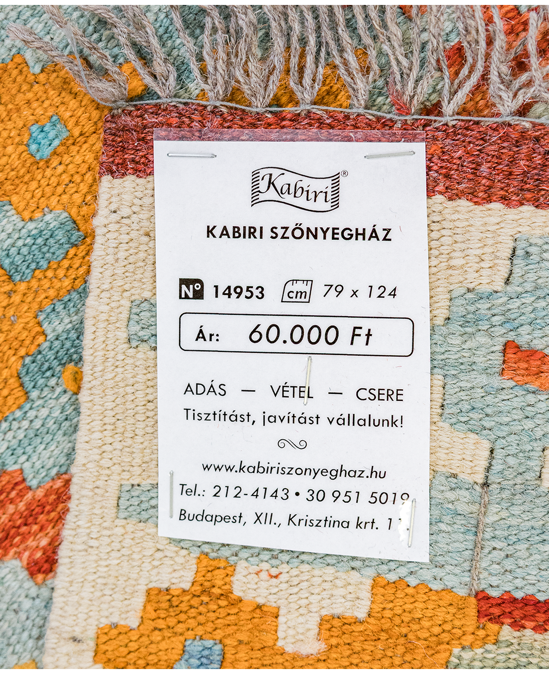 Tradicionális kézi gyapjú kelim - Image 5