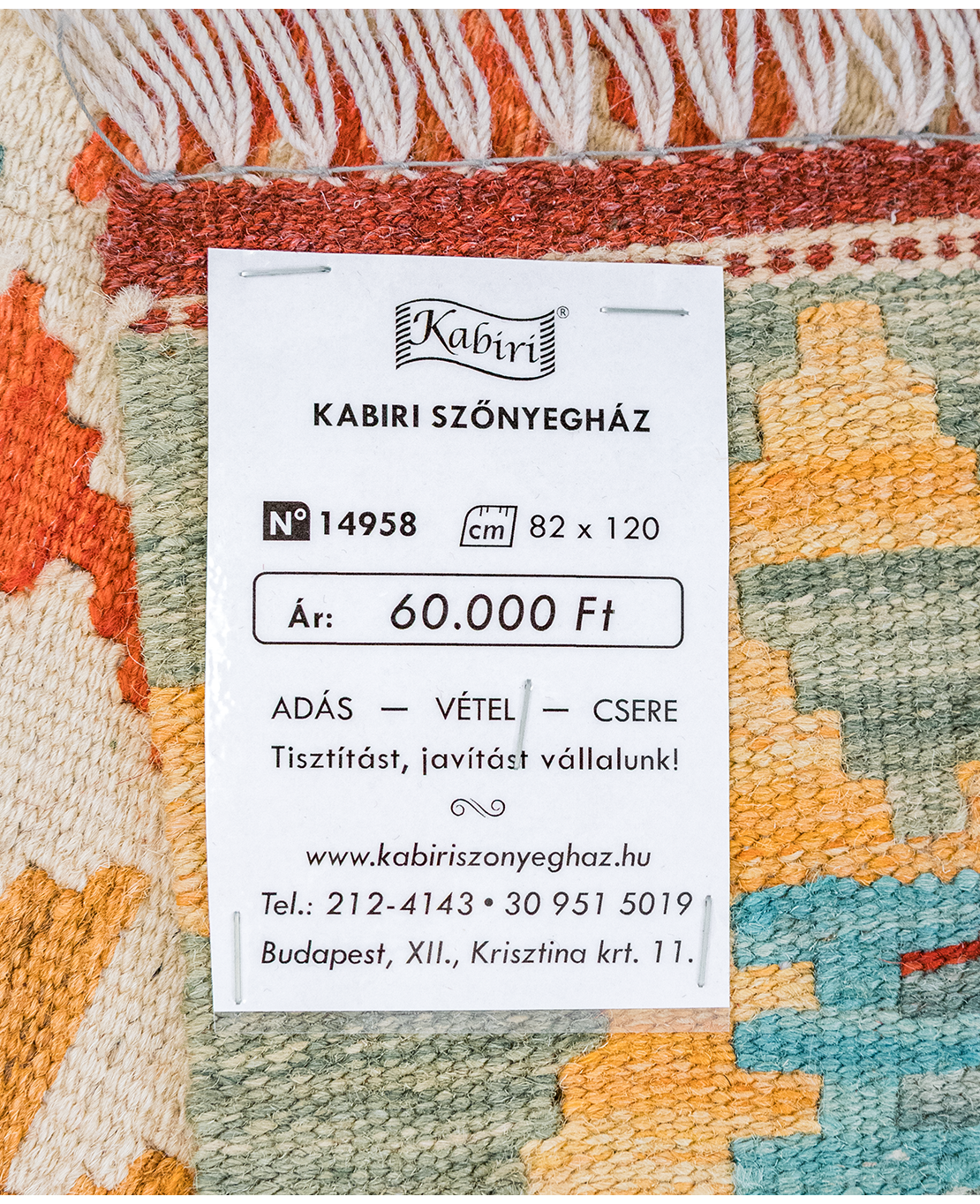 Tradicionális kézi gyapjú kelim - Image 5
