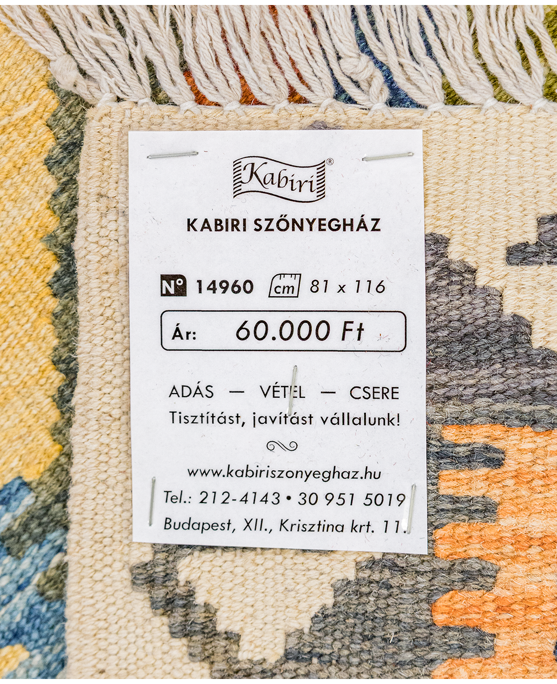 Tradicionális kézi gyapjú kelim - Image 5