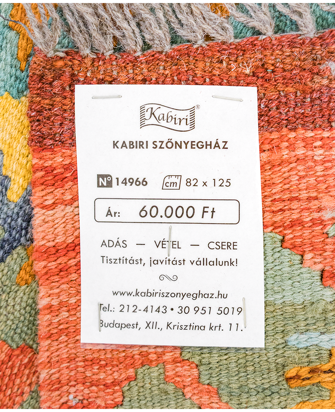 Tradicionális kézi gyapjú kelim - Image 5