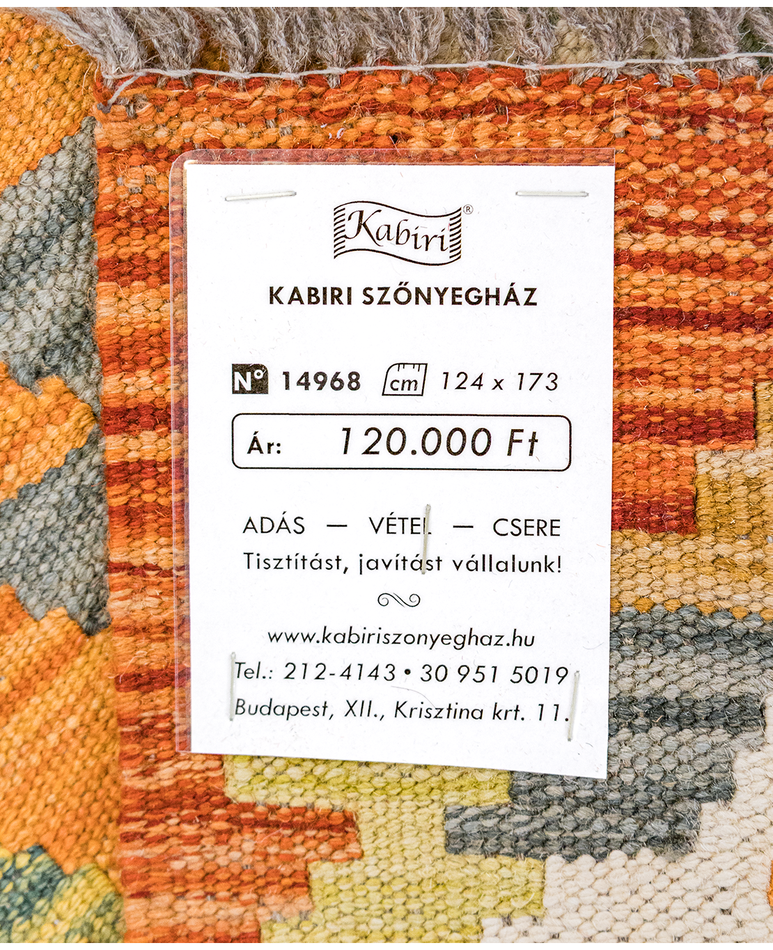 Tradicionális kézi gyapjú kelim - Image 5