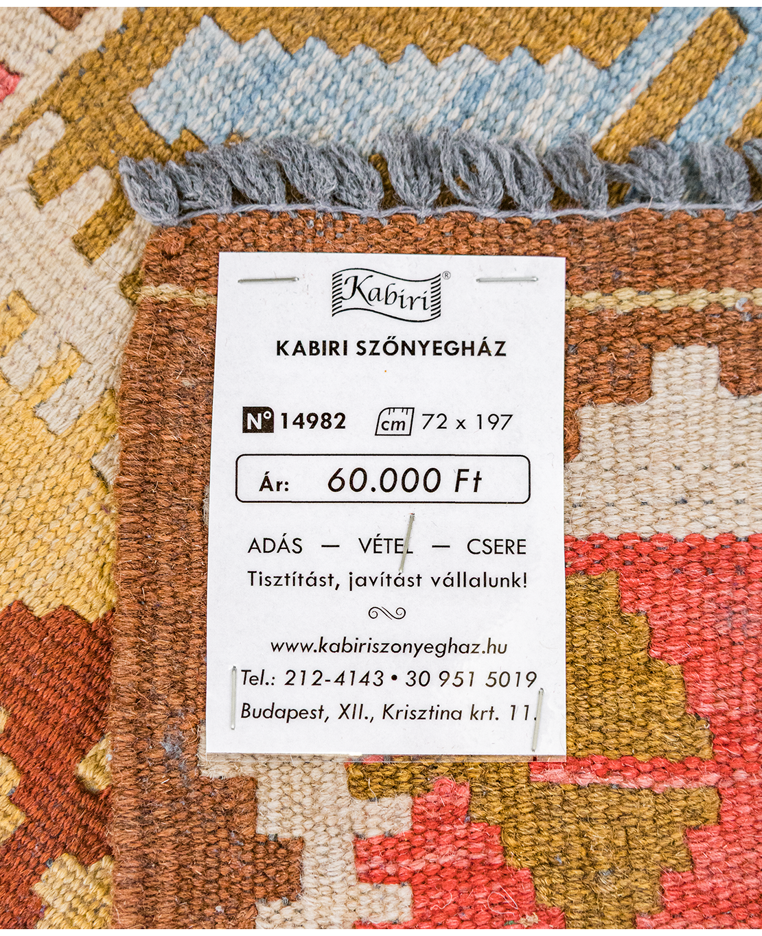 Csobi vintage kézi gyapjú kelim - Image 6