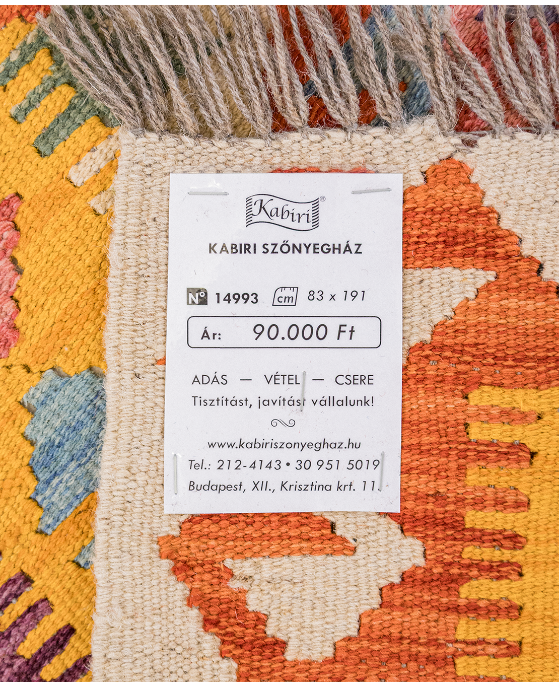Csobi vintage kézi gyapjú kelim - Image 5