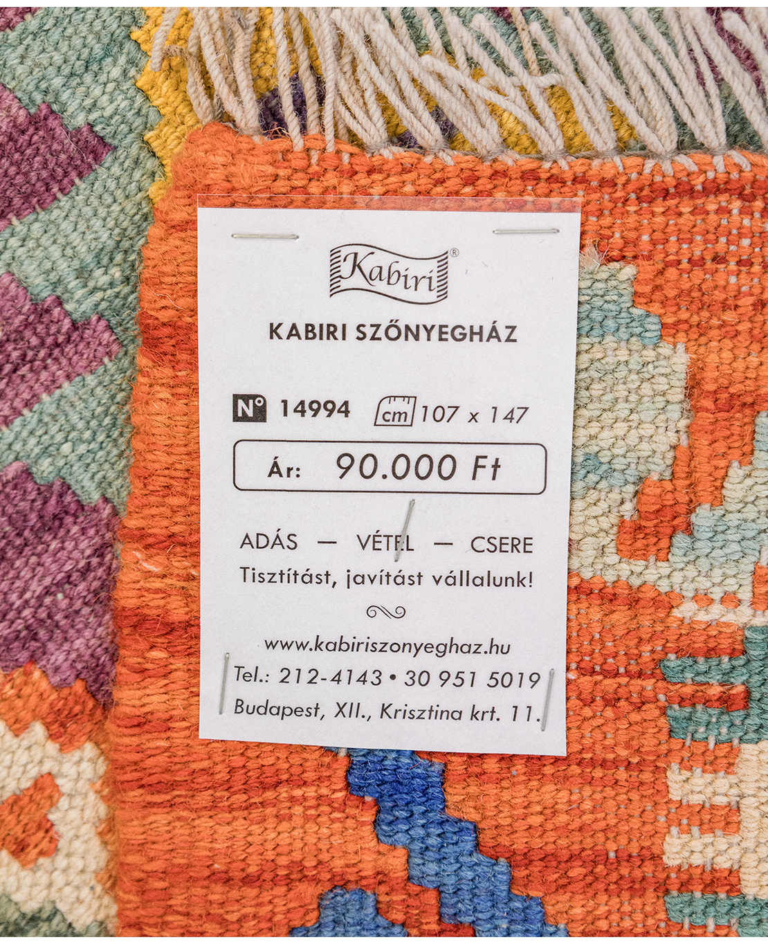 Csobi vintage kézi gyapjú kelim - Image 5