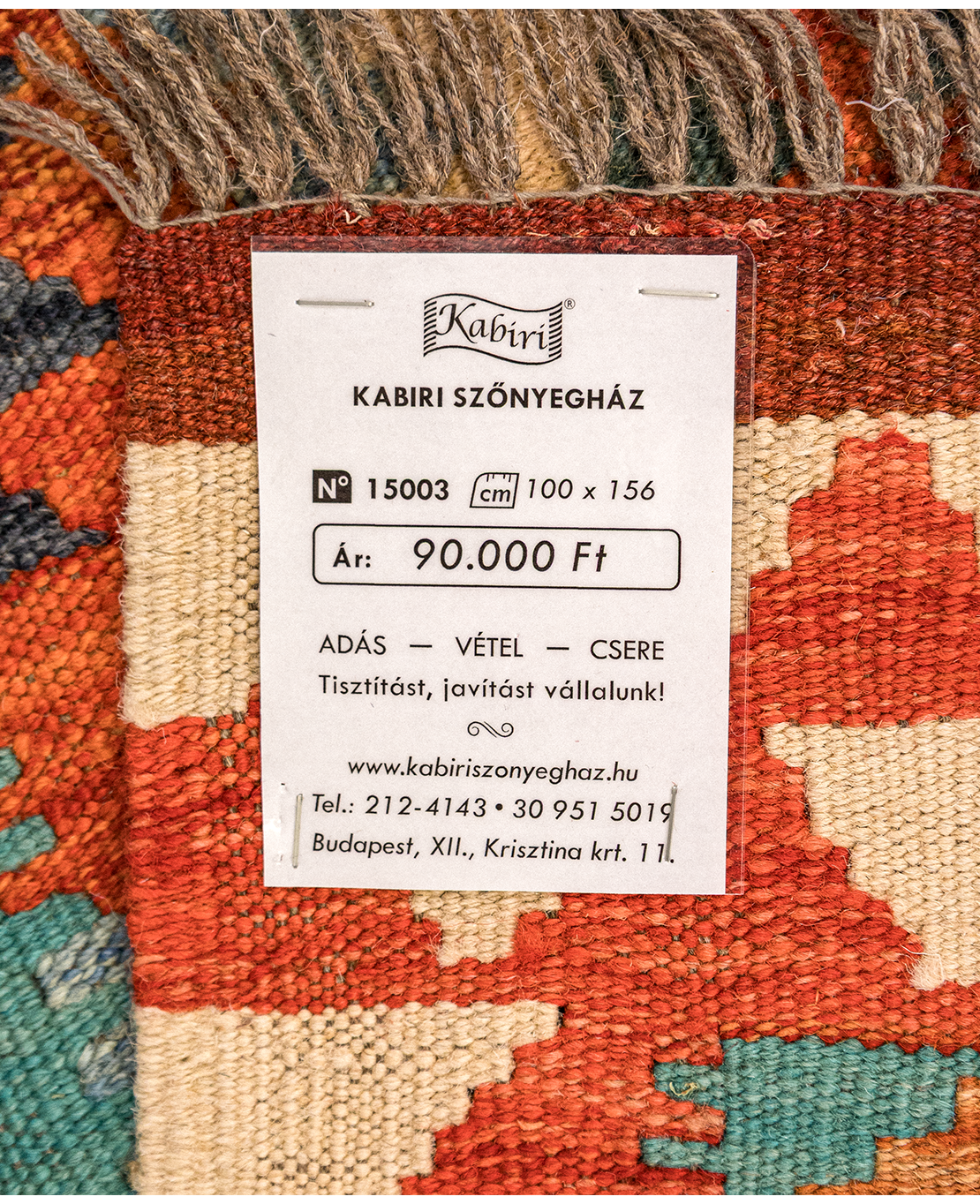 Csobi vintage kézi gyapjú kelim - Image 5