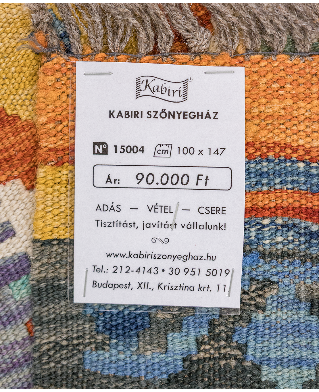 Csobi vintage kézi gyapjú kelim - Image 5
