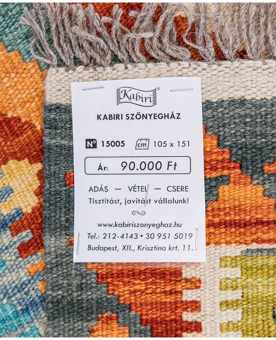 Csobi vintage kézi gyapjú kelim - Image 5