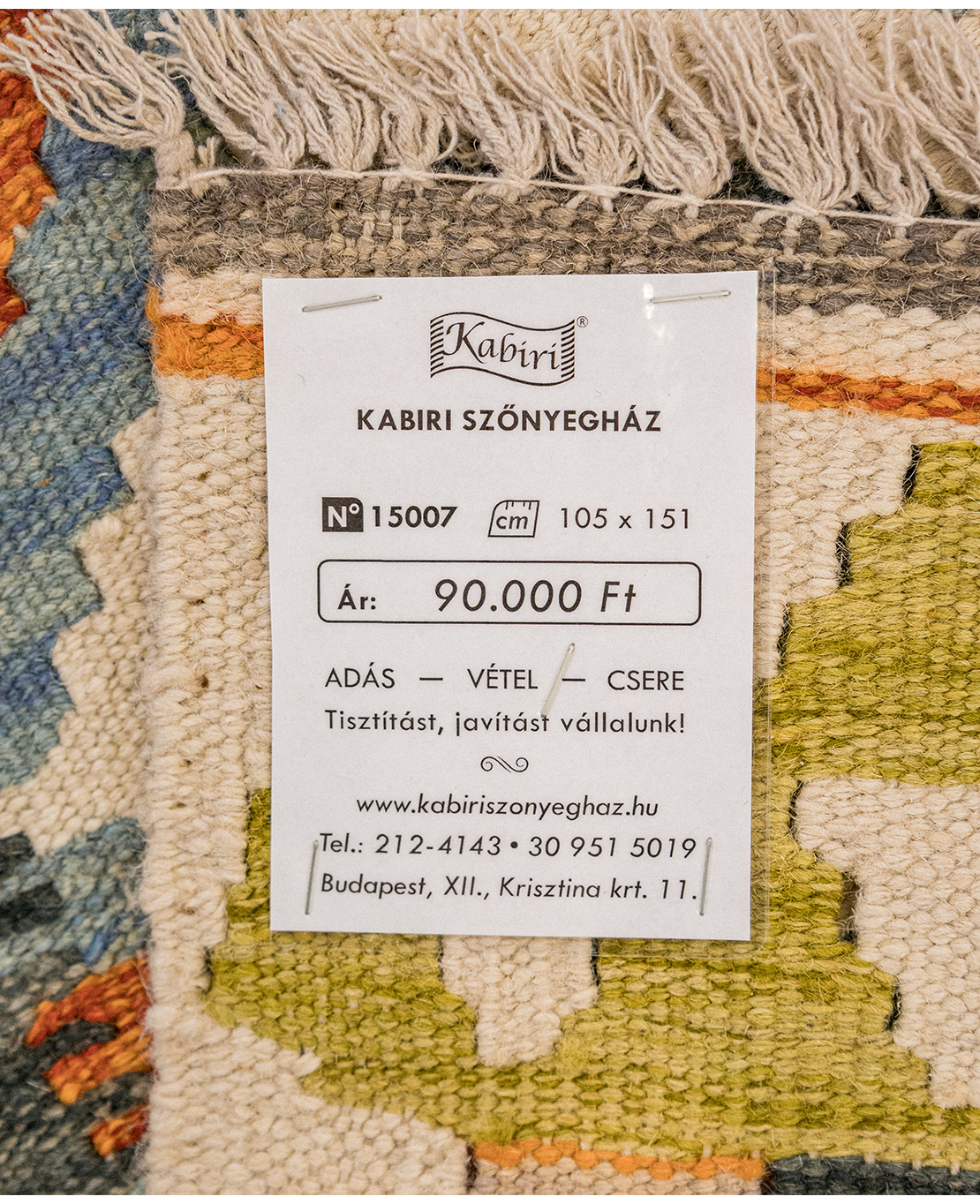 Csobi vintage kézi gyapjú kelim - Image 5