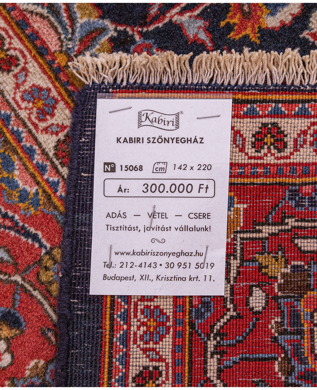 Iráni tebrízi kézi gyapjú szőnyeg - Image 6