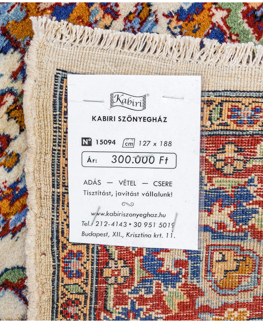 Iráni kirmán kézi gyapjú szőnyeg - Image 6