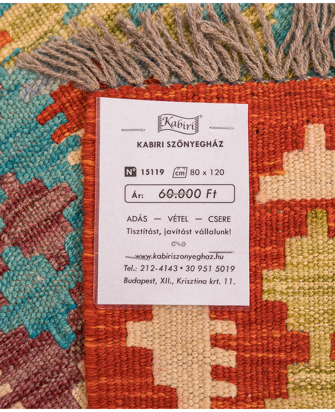 Csobi vintage kézi gyapjú kelim - Image 5
