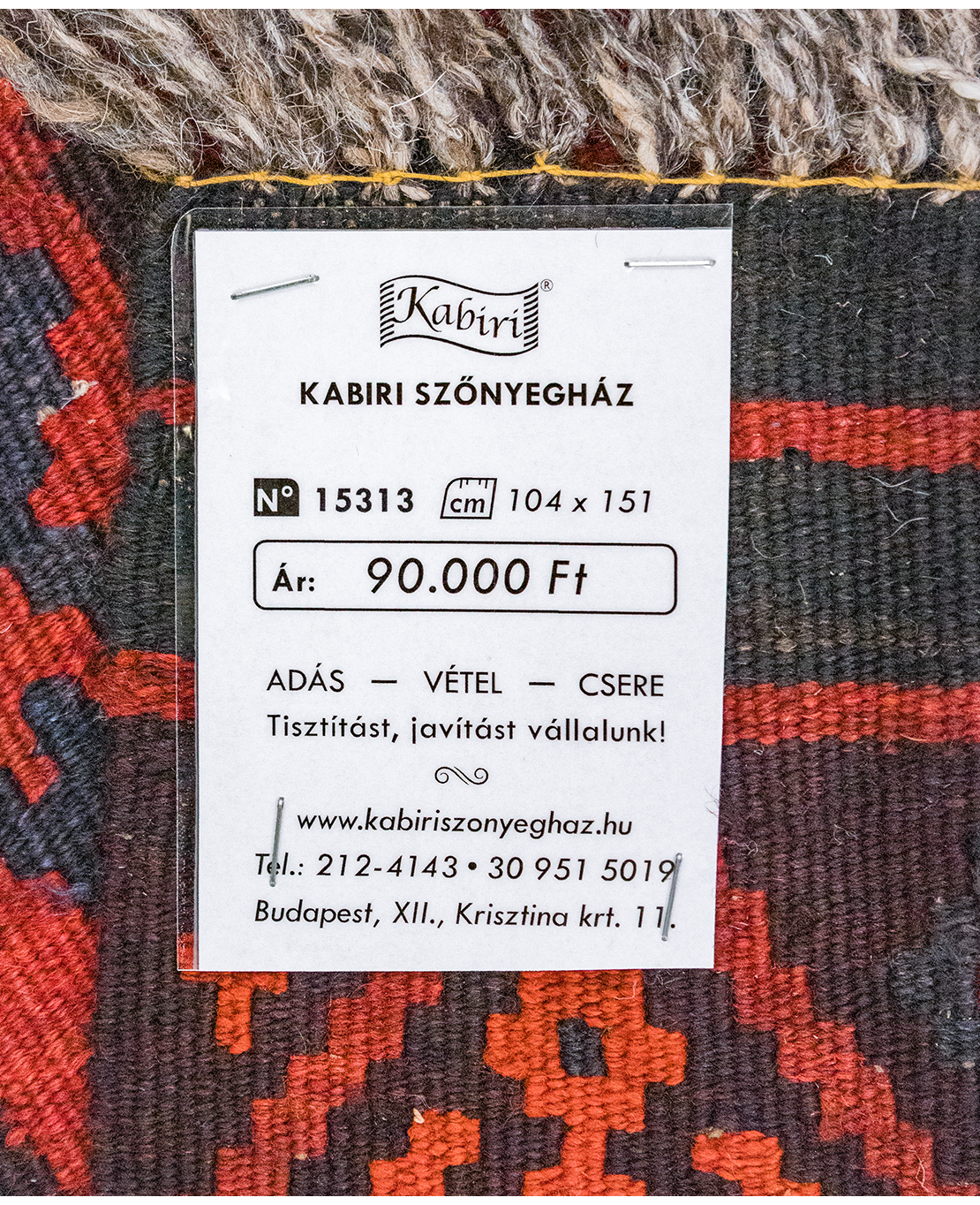 Tradicionális kézi gyapjú kelim - Image 5