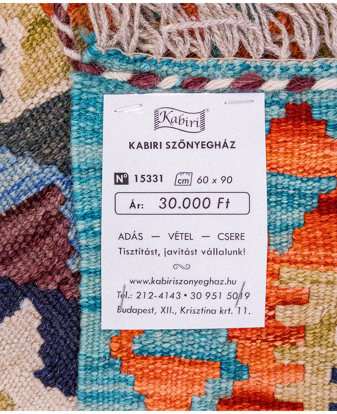 Tradicionális kézi gyapjú kelim - Image 5