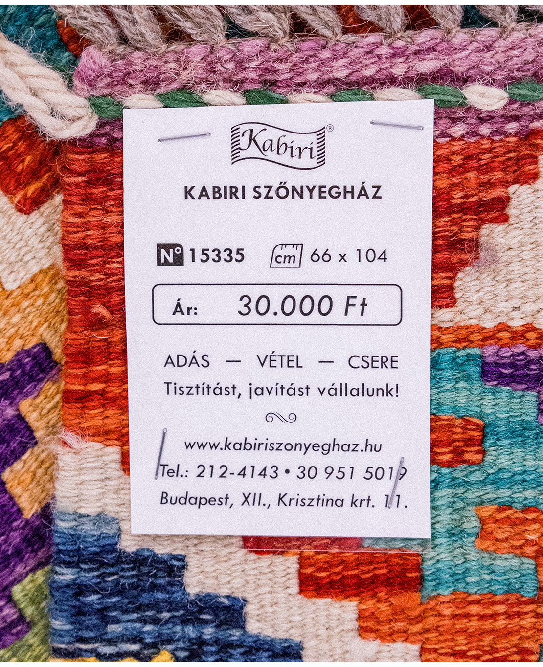 Tradicionális kézi gyapjú kelim - Image 5