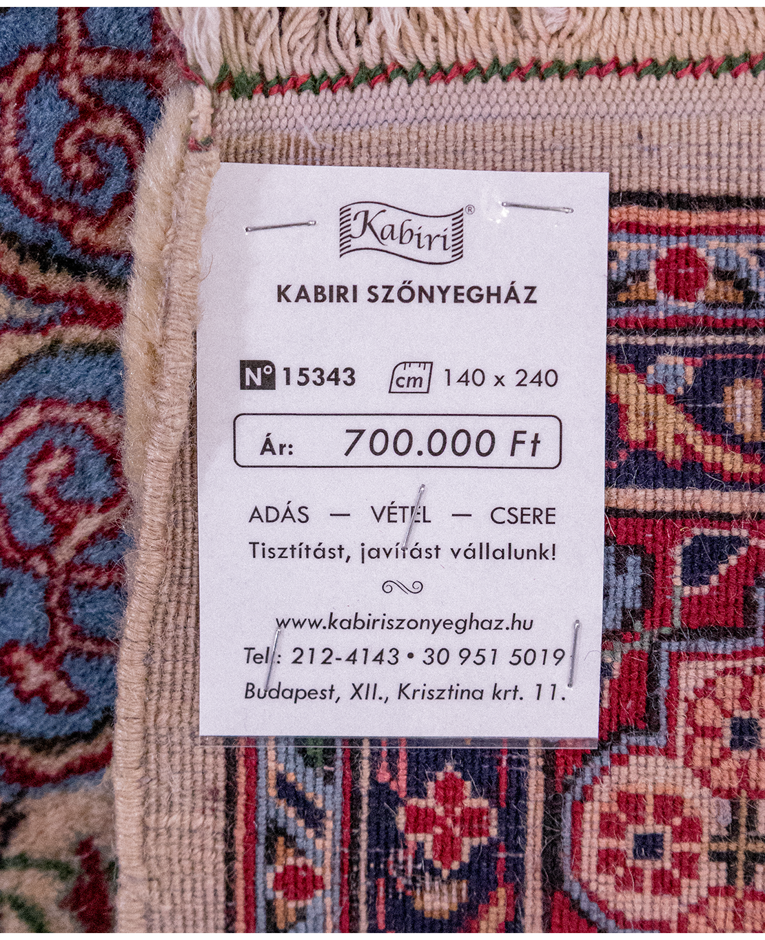 Iráni kirmán kézi gyapjú szőnyeg - Image 6