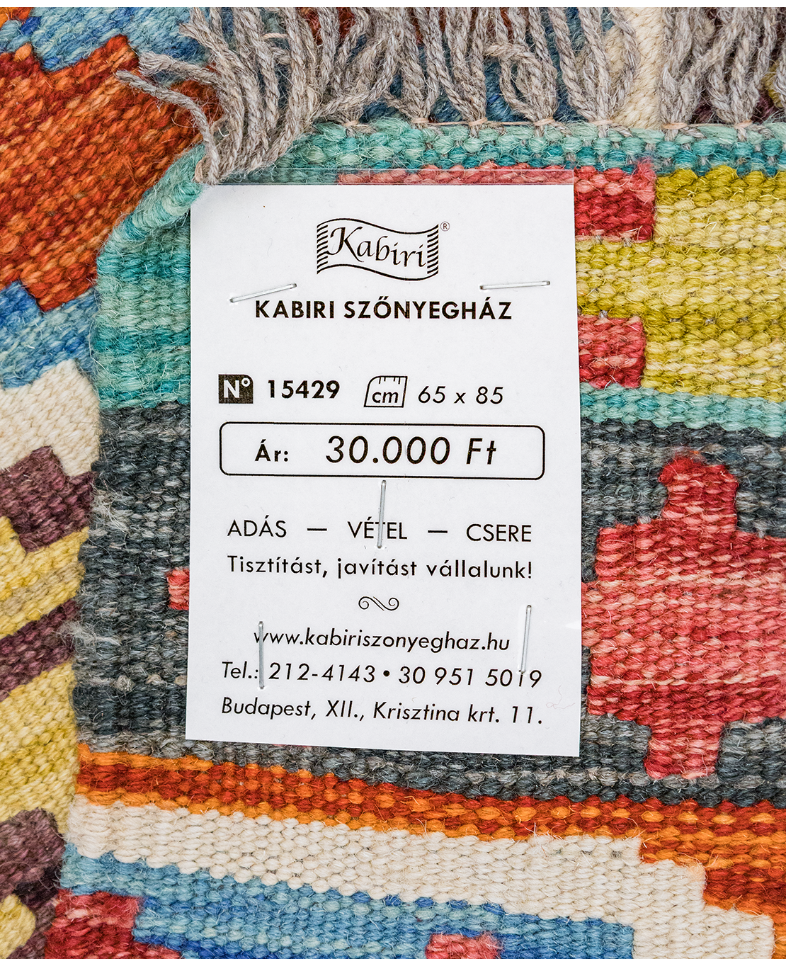 Csobi vintage kézi gyapjú kelim - Image 5